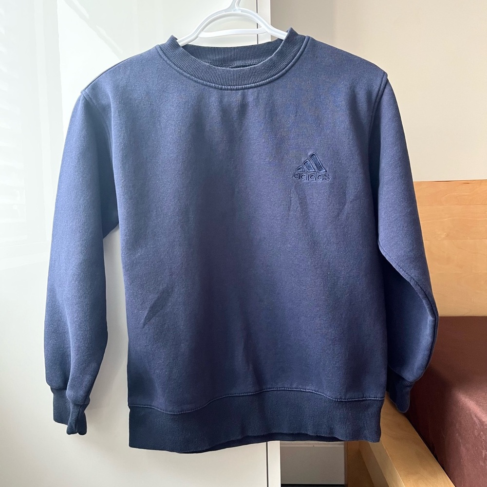 Y2K Adidas Essentials Women’s Navy Blue Fleece Sweatshirt